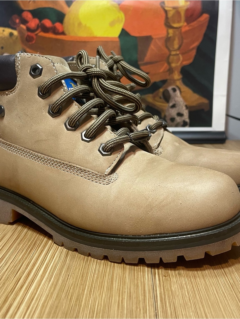 Nautica Tracker B Ankle Hiker Boots Kids 5 / Womens 6.5 Taupe Beige Work Boot